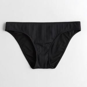 NWT - Hollister Women’s Wide-Ribbed Bikini Bottom (Black / XXL)